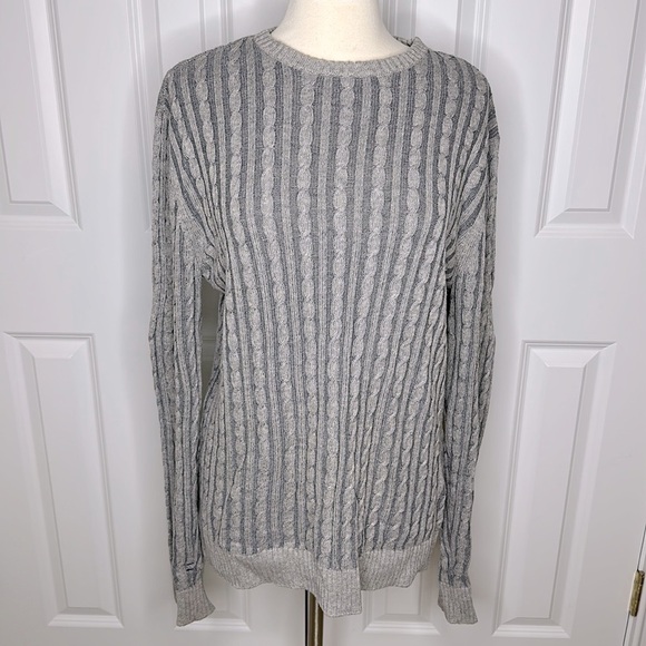 Levi’s Wool Blend Cable Knit Pullover Sweater Grey XL - Picture 1 of 8